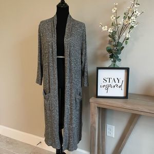 Lisa Rinna Collection Ribbed Long Cardigan